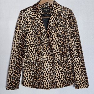 Choklate Paris velvet leopard print blazer, gold buttons, size 36 New woTags